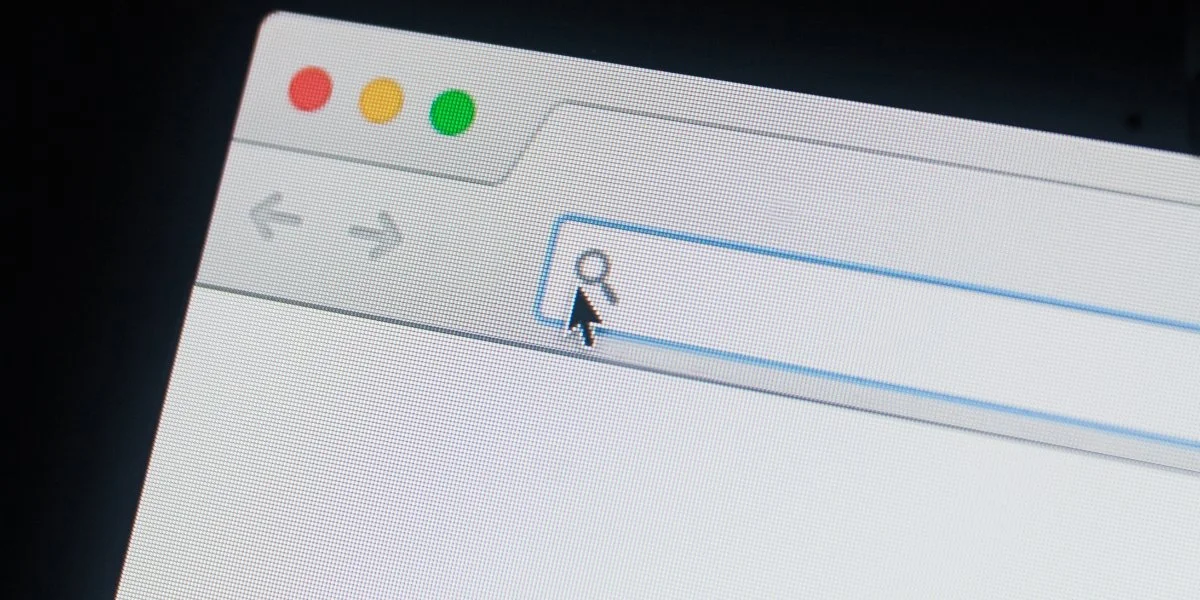 Close-up of a browser search bar