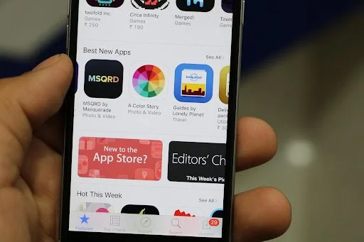 Smartphone with Apple App Store Ads