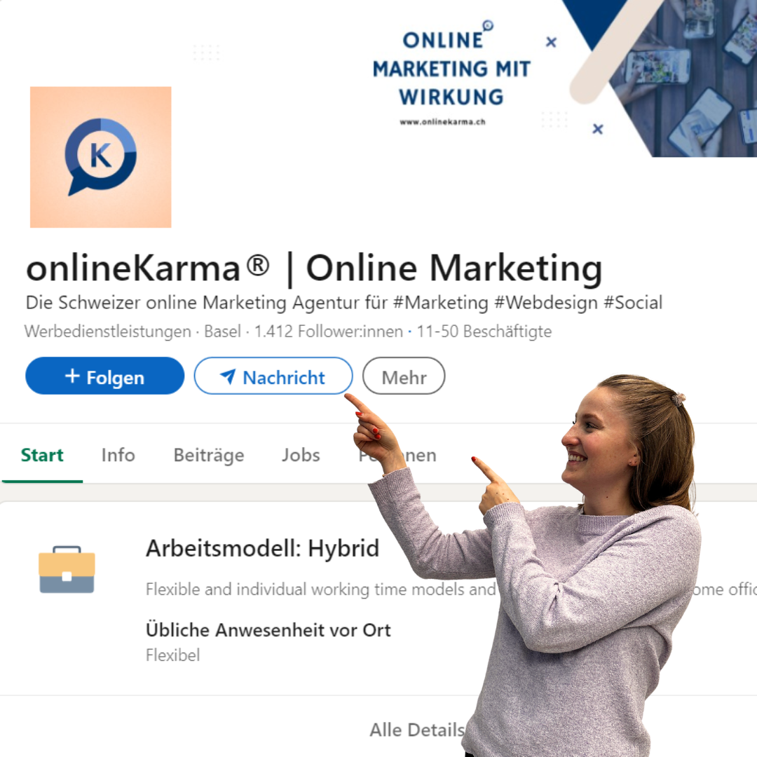 News button on onlineKarma's LinkedIn company page