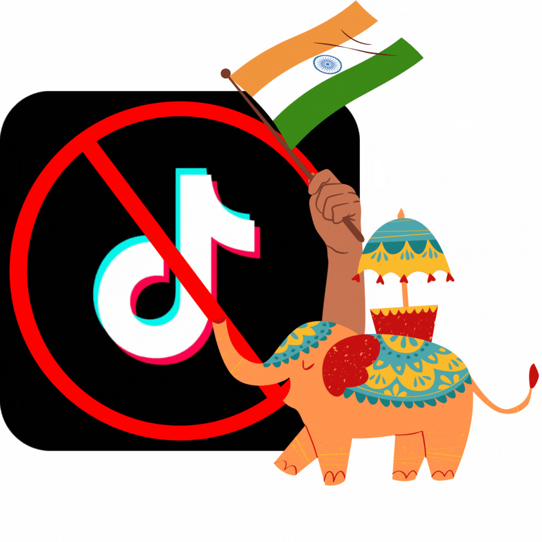 Animated graphic about the TikTok ban in India.
