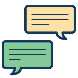 Animated speech bubbles as a symbol of dialogue with ChatGPT