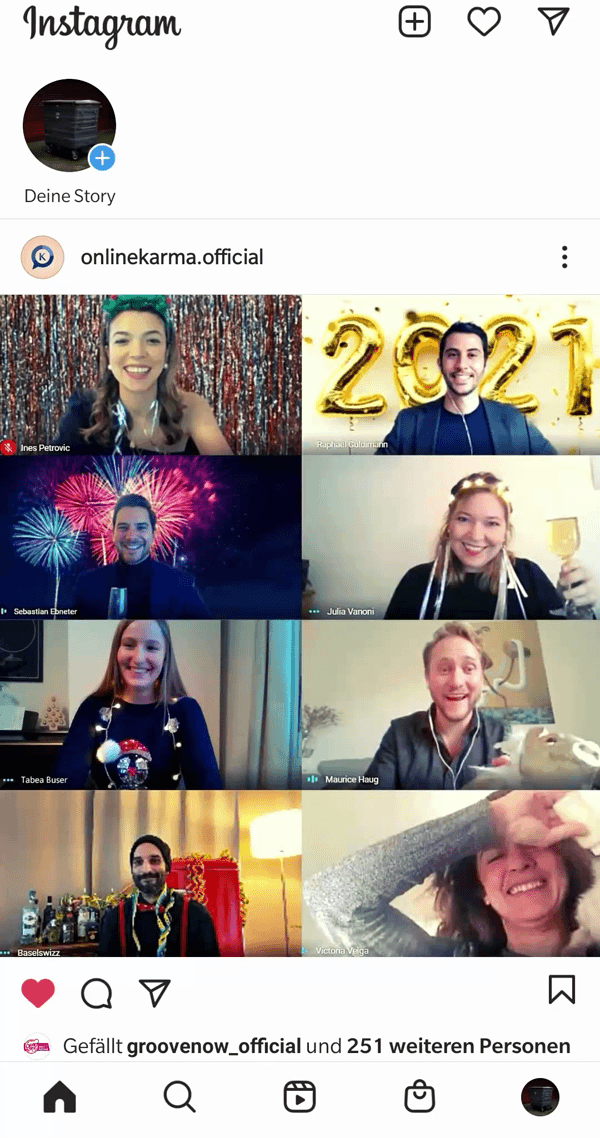 Example of the Instagram Shopping Feed