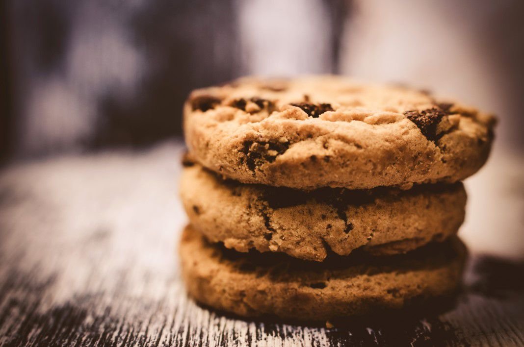 Close-up of chocolate cookies as a symbol for website cookies