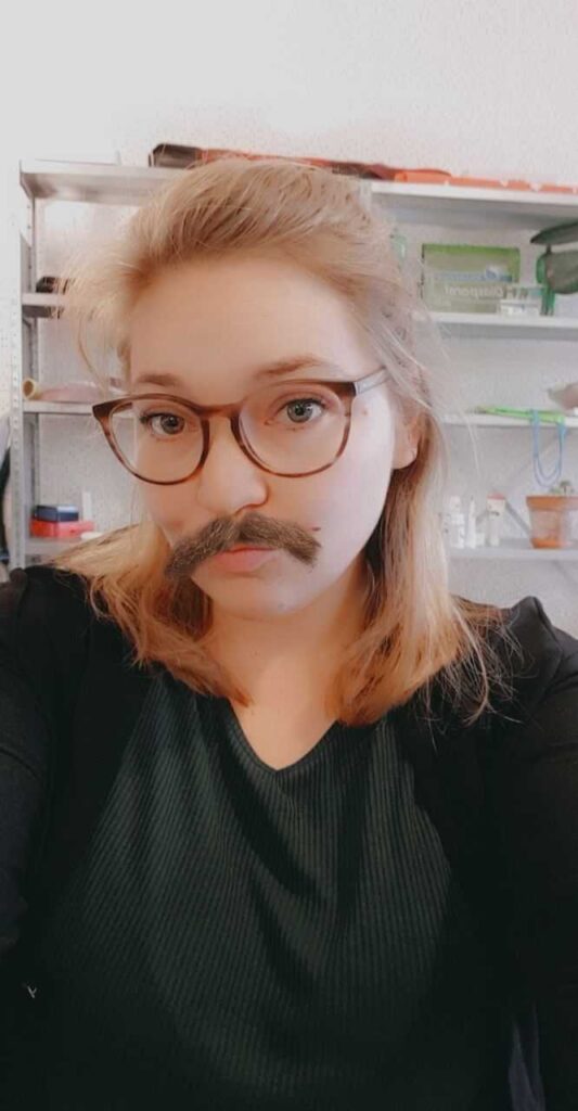 Woman with Glasses and a Mustache—Snapchat Filter