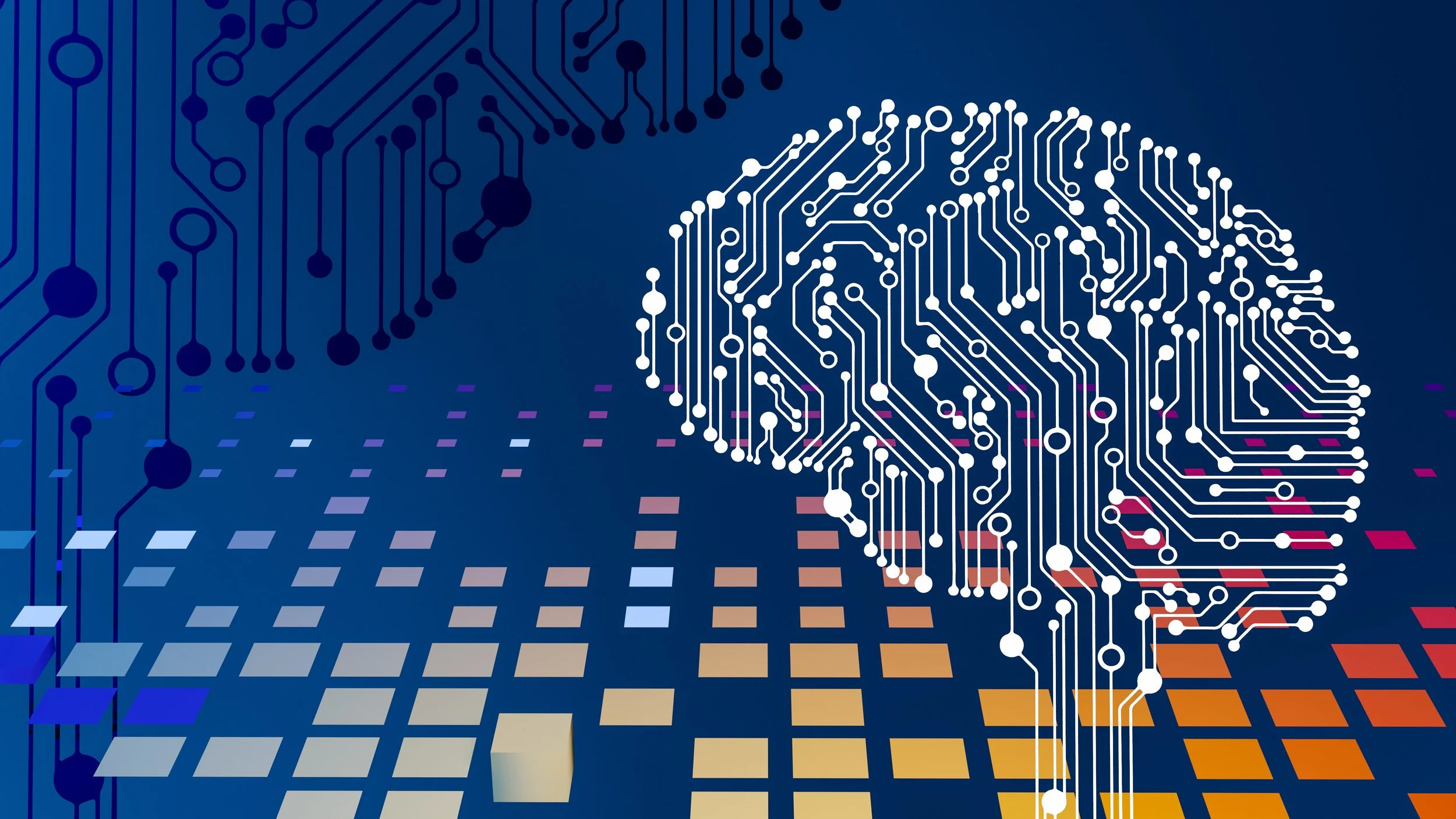 A digital brain made of circuit traces as a symbol of artificial intelligence